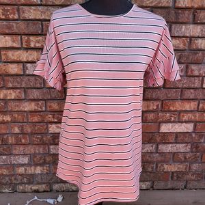 Simple pink strip top NWT